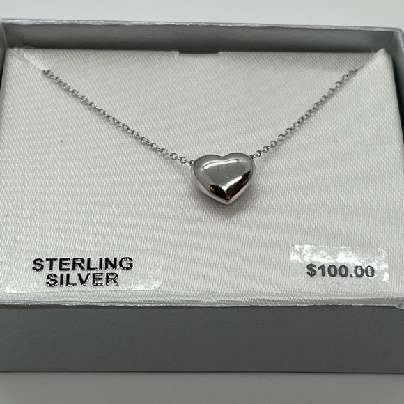 Jewelry - Heart Sterling Silver Heart Necklace 18”